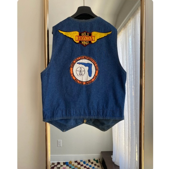 Vintage Mens Blue Denim Biker Vest • Daytona Bike Week 1991 • Motorcycle - Large - Picture 4 of 4